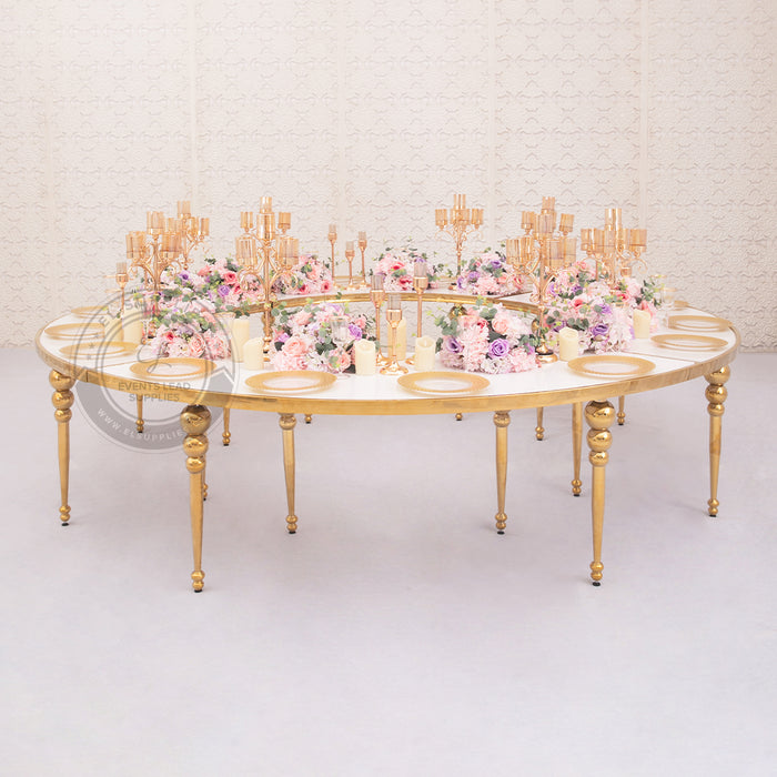 gold round wedding table
