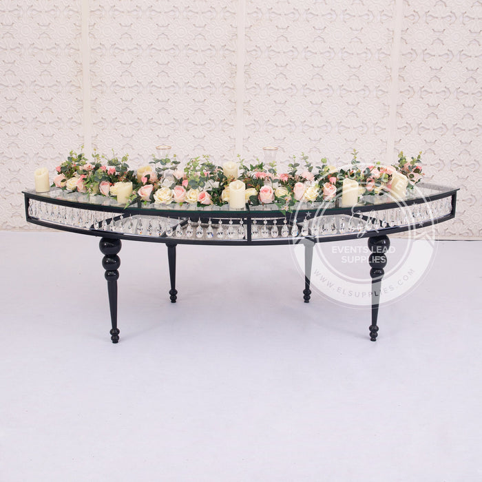 Gemma Serpentine Black Dining Table