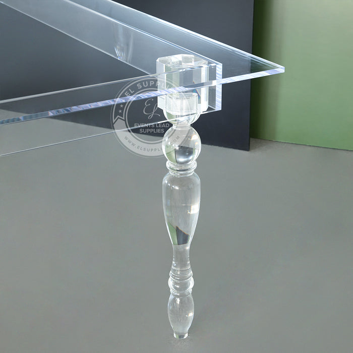 CLARITY 6-foot clear dining table, modern transparent design for upscale settings