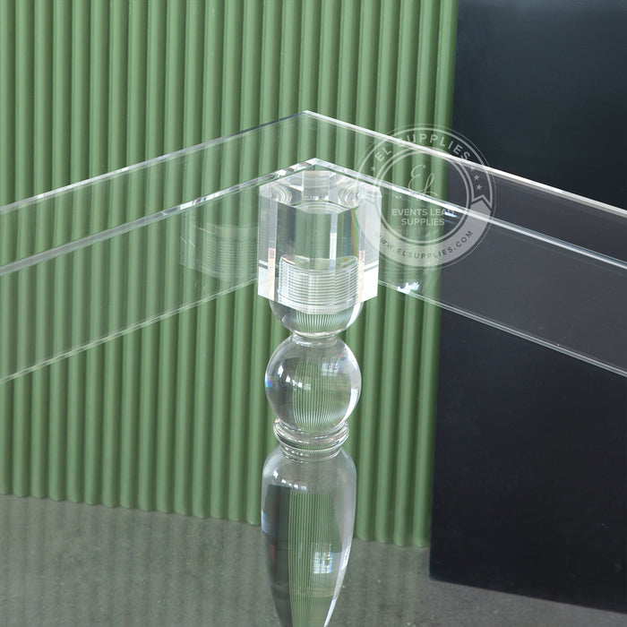 Ghost acrylic 8-foot dining table, clear modern style for events or VIP seating