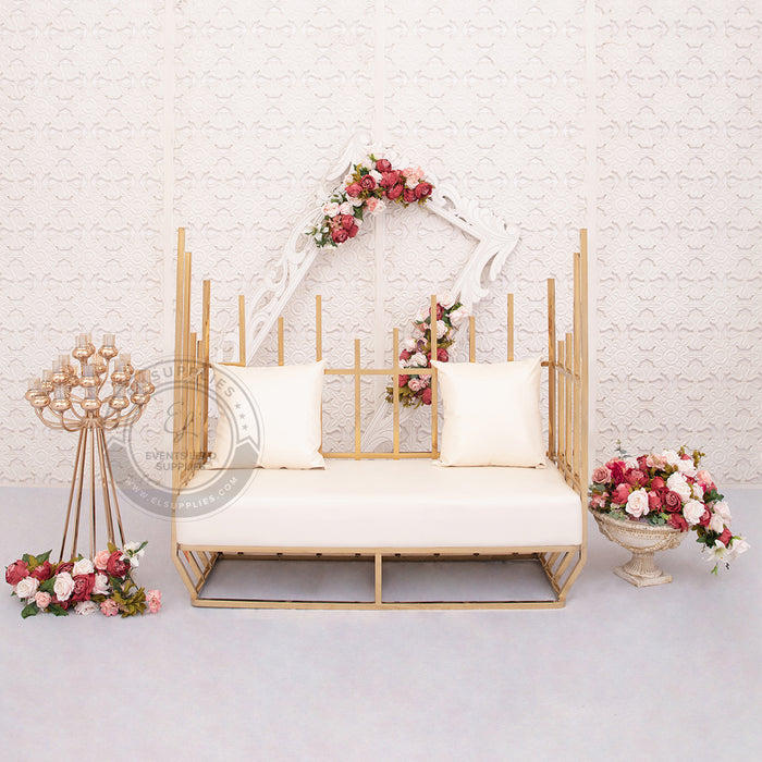 ARUNIMA Gold & White Spike Sofa