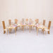 VEGA Serpentine Dining Table with chairs - Gold with White Top