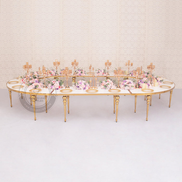 gold serpentine table