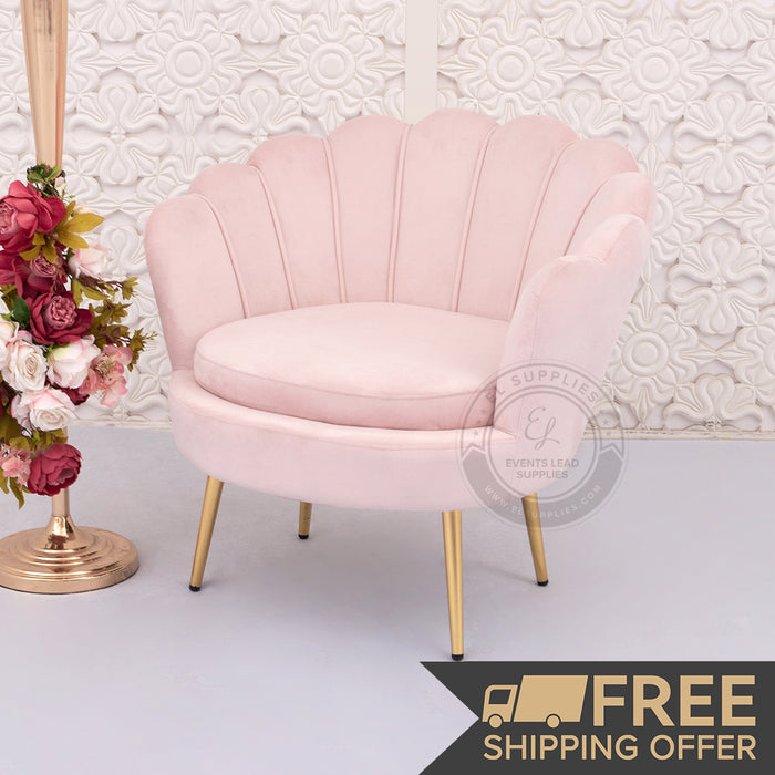 LULU Velvet Barrel Chair - Blush Pink