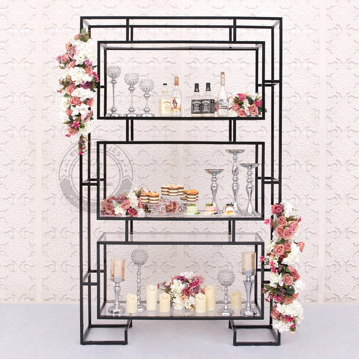 AUGUSTA Black Bar Rack with decorations