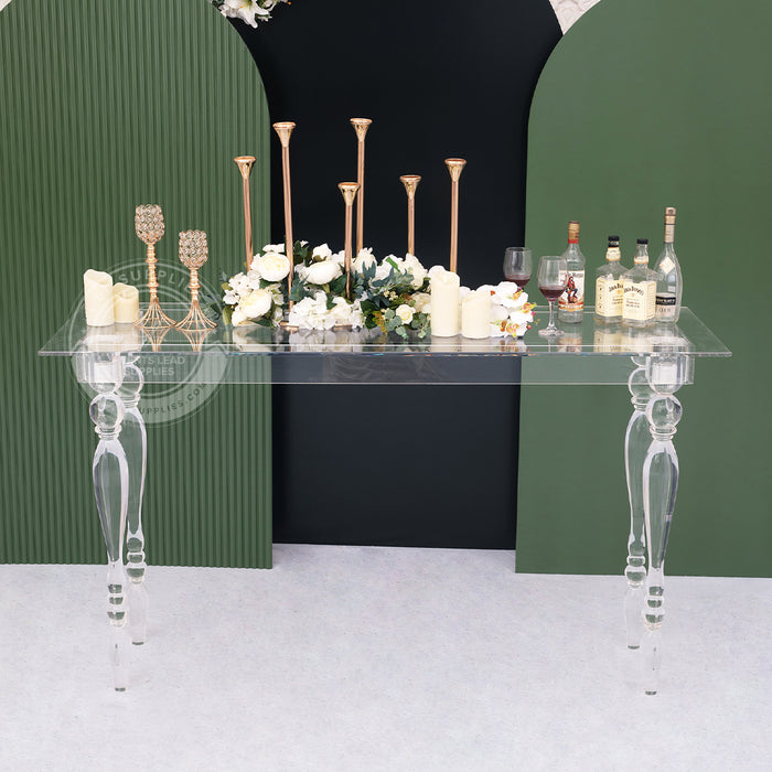 CLARITY Clear Ghost Acrylic Bar Table - 6 Foot