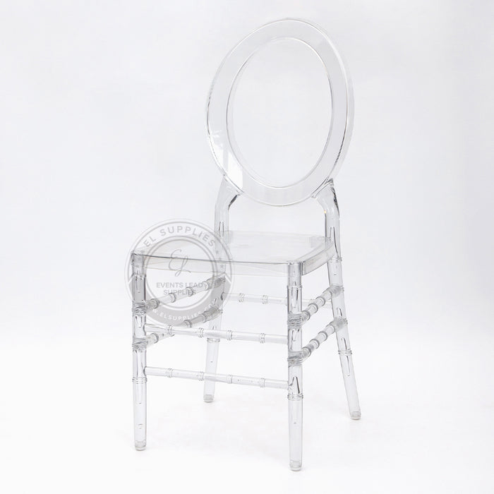 ALEXA O-Back Clear Resin Chair with Free Cushion
