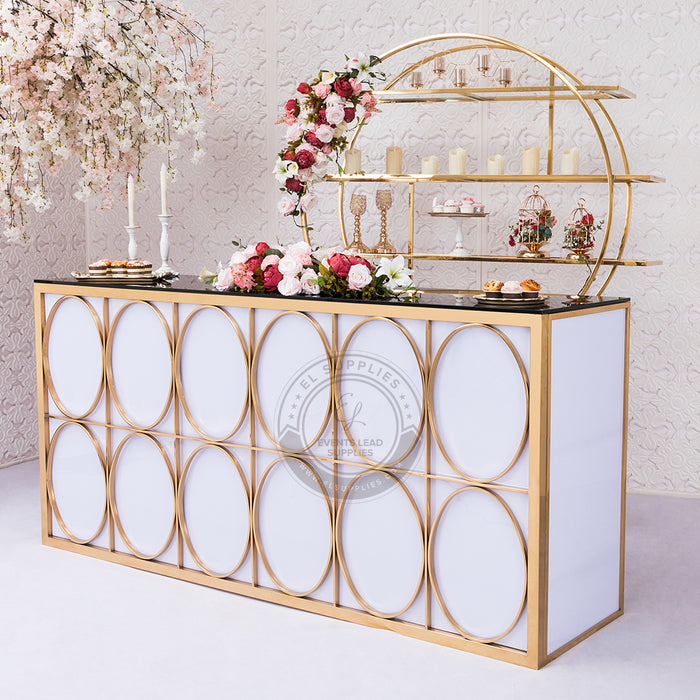 TYRONE Foldable Bar Table well decorated with flowers and candles