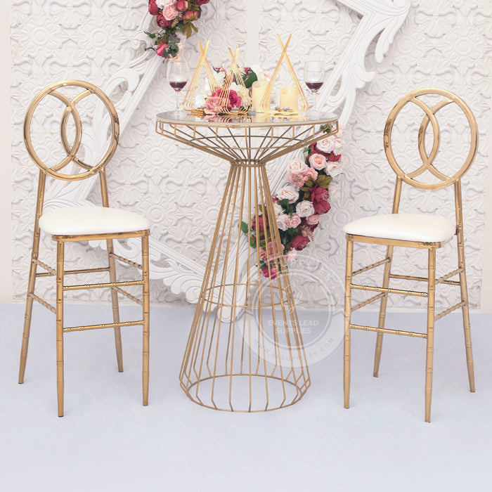 ZEMYNA Gold Contemporary Banquet High Boy
