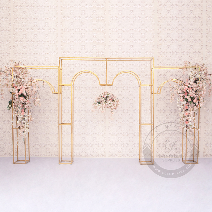 PHANEAAS Gold Arch Frame Backdrop Set