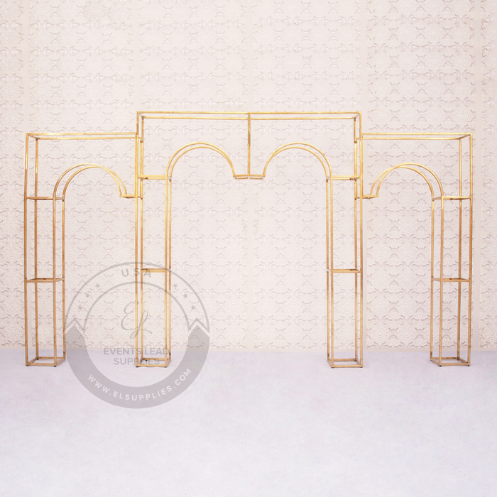 PHANEAAS Gold Arch Frame Backdrop Set