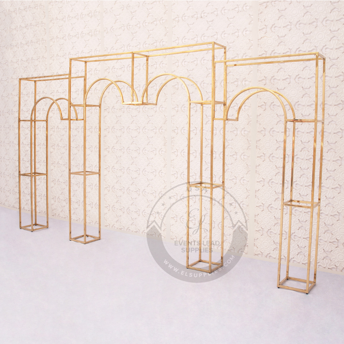 PHANEAAS Gold Arch Frame Backdrop Set