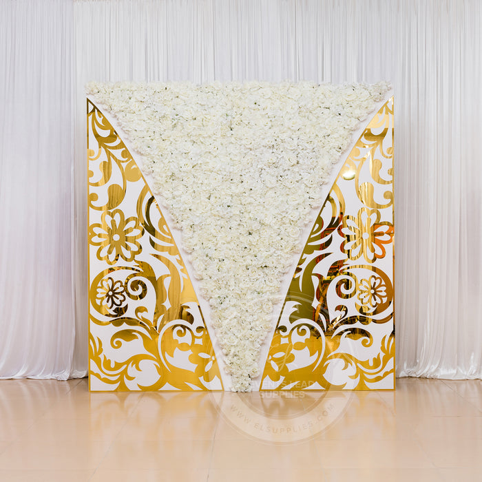 LYRA Gold and White Backdrop