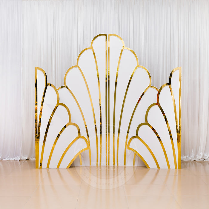 LYRA Gold and White Backdrop