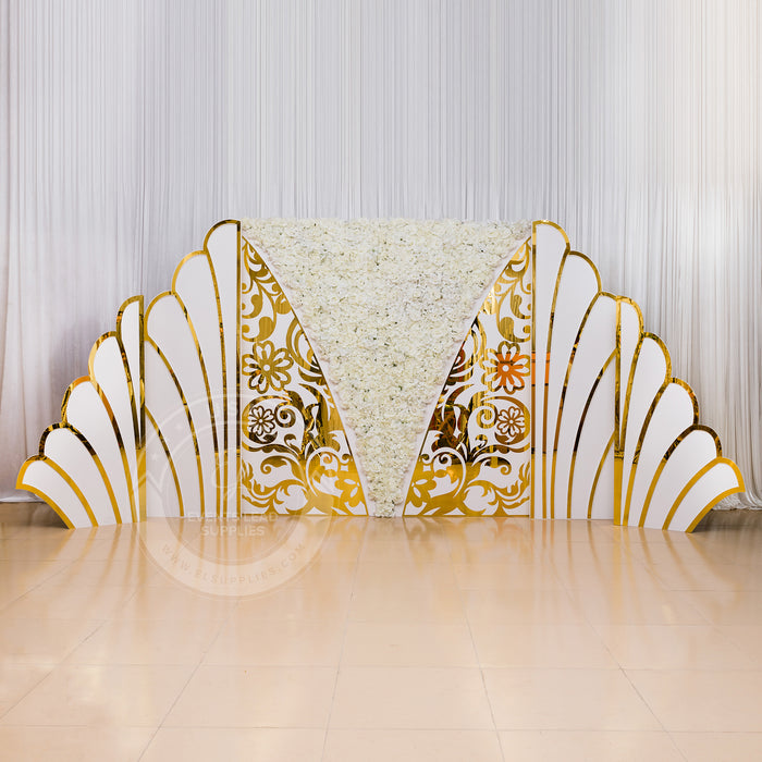 LYRA Gold and White Backdrop