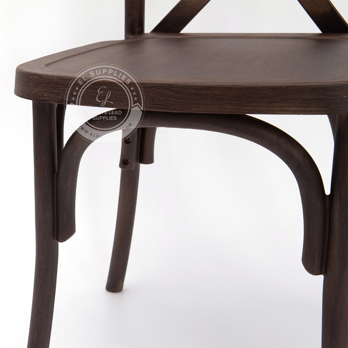 CROSSBACK Dark Walnut Wood-Grain Resin Chair