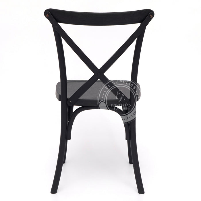 CROSSBACK Black Wood-Grain Resin Chair