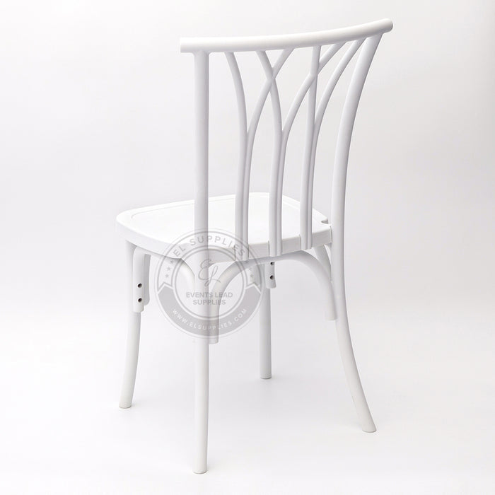 WILLOW White Wood-Grain Resin Chair