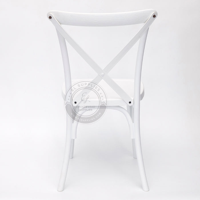 CROSSBACK White Wood-Grain Resin Chair