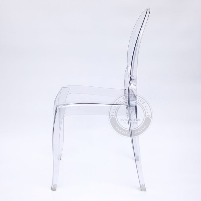 SOPHIA Clear Resin Oval Back Wide Seat Ghost Chair