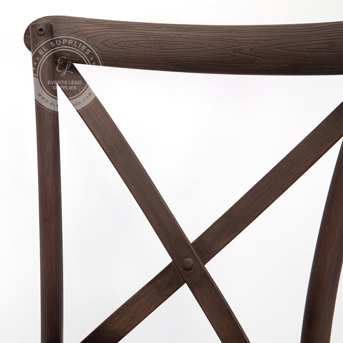 CROSSBACK Dark Walnut Wood-Grain Resin Chair