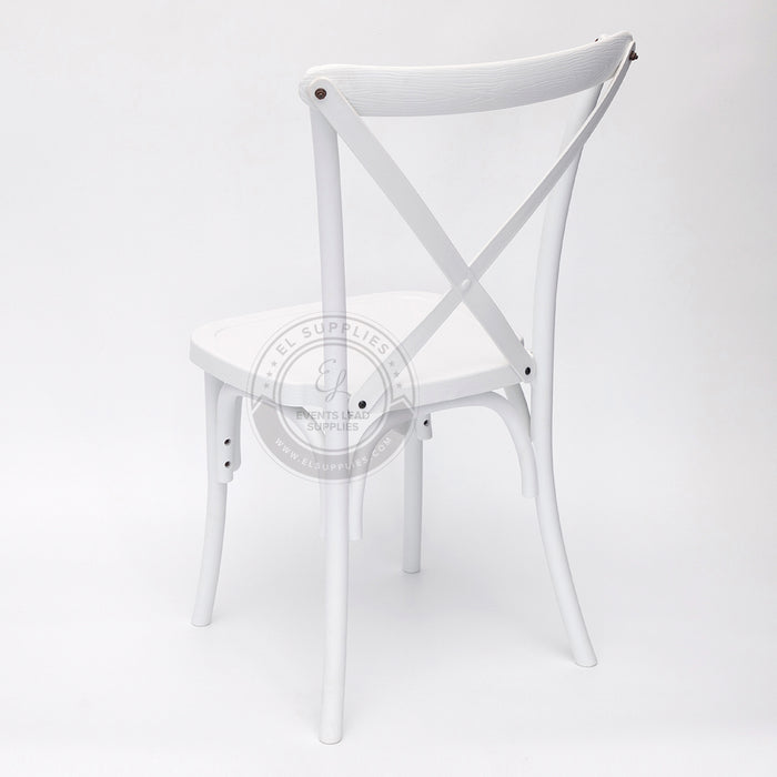 CROSSBACK White Wood-Grain Resin Chair