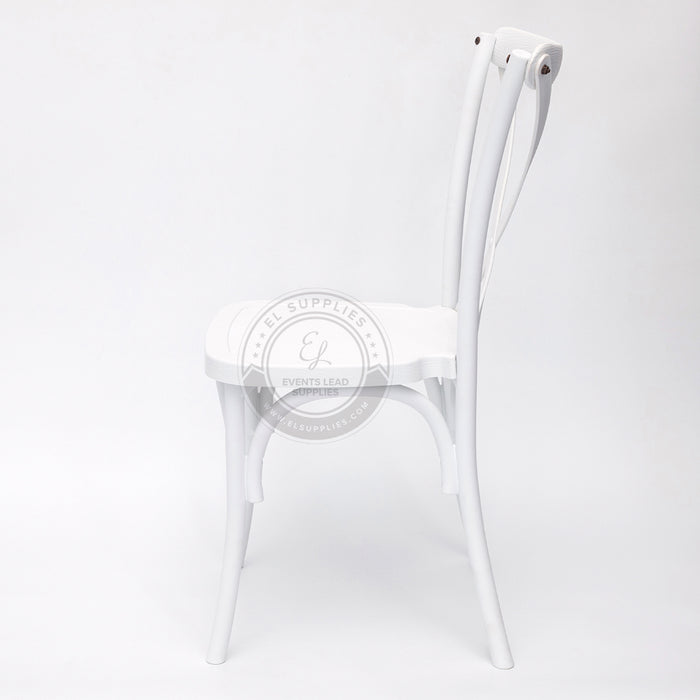 CROSSBACK White Wood-Grain Resin Chair