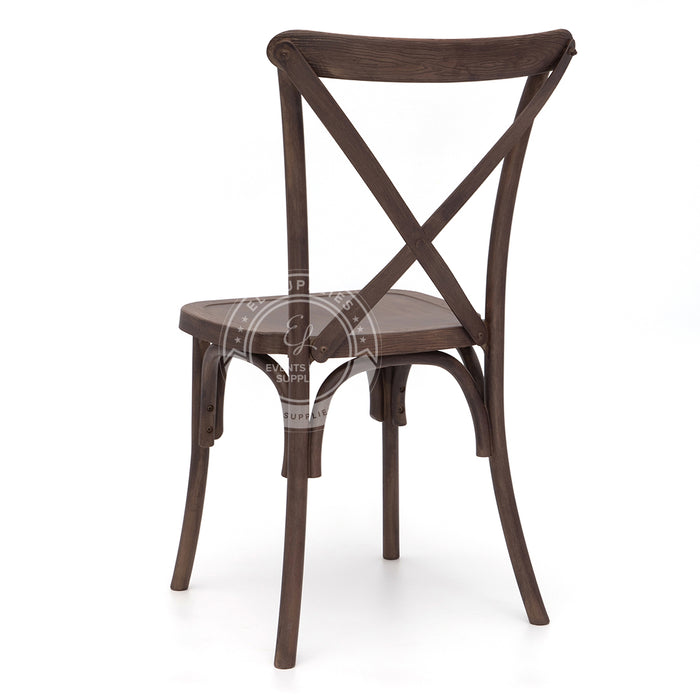 CROSSBACK Dark Walnut Wood-Grain Resin Chair