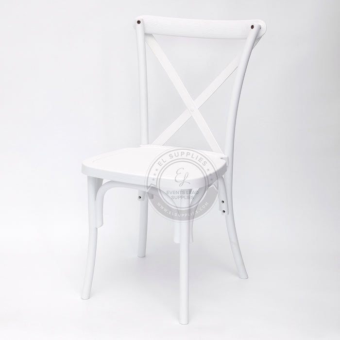 CROSSBACK White Wood-Grain Resin Chair