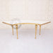 Serpentine Dining Table Gold with White Top