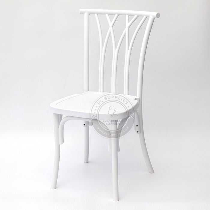 WILLOW White Wood-Grain Resin Chair