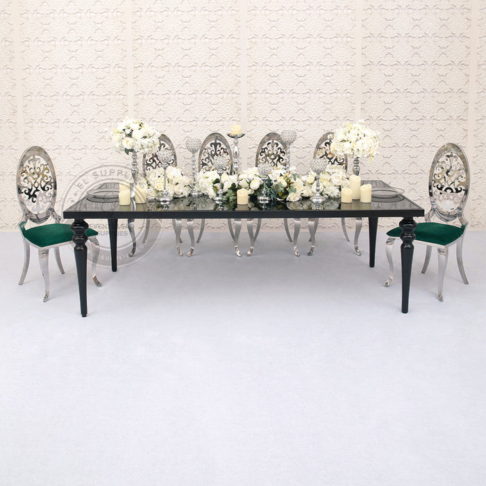 black dining room table