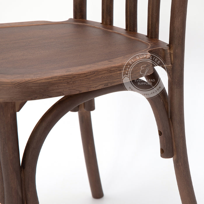 WILLOW Dark Brown Wood-Grain Resin Chair