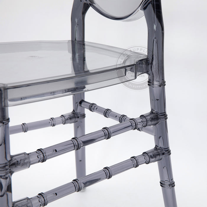 ALEXA O-Back Smoke Resin Chair with Free Cushion