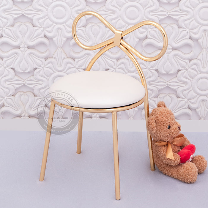 KOMBOS Kids Chair Gold Frame with White Cushion