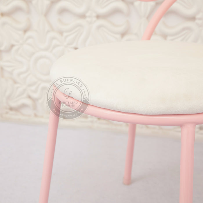 KOMBOS Kids Chair Pink Frame, White Cushion