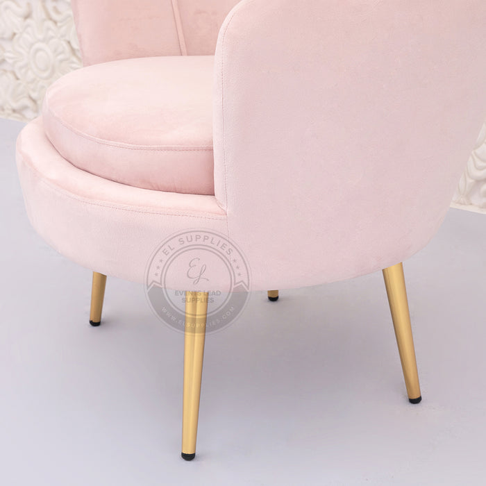 LULU Velvet Barrel Chair - Blush Pink