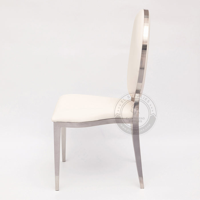 BINITA White and Silver Dining Chair