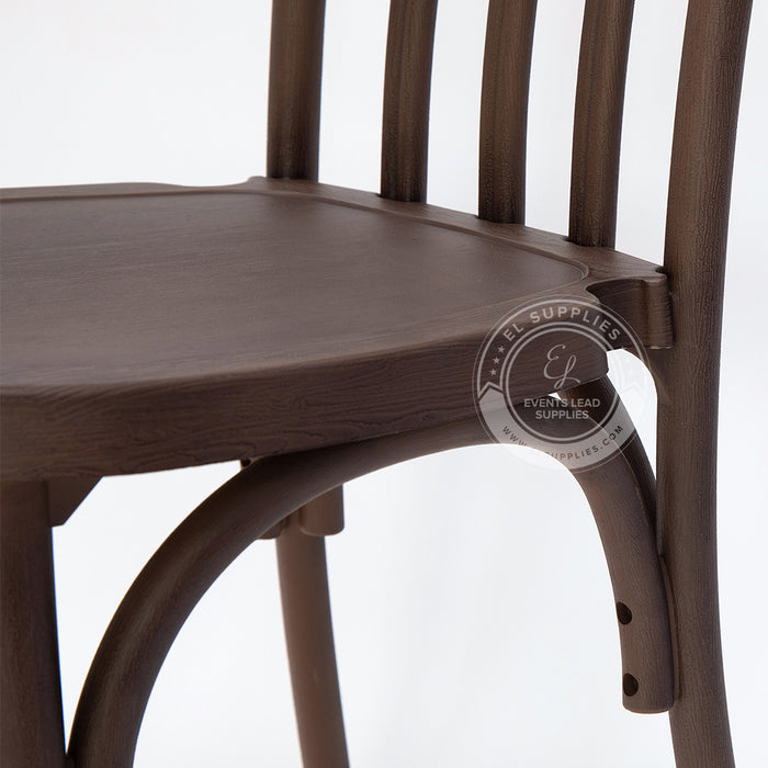 WILLOW Dark Walnut Wood-Grain Resin Chair