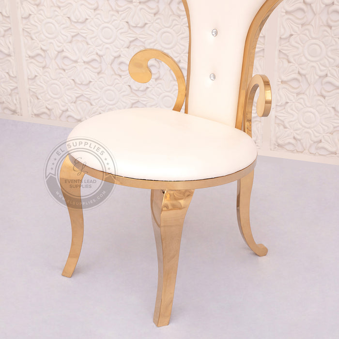 Gold Tufted King Louis Chairs (Set of 2)
