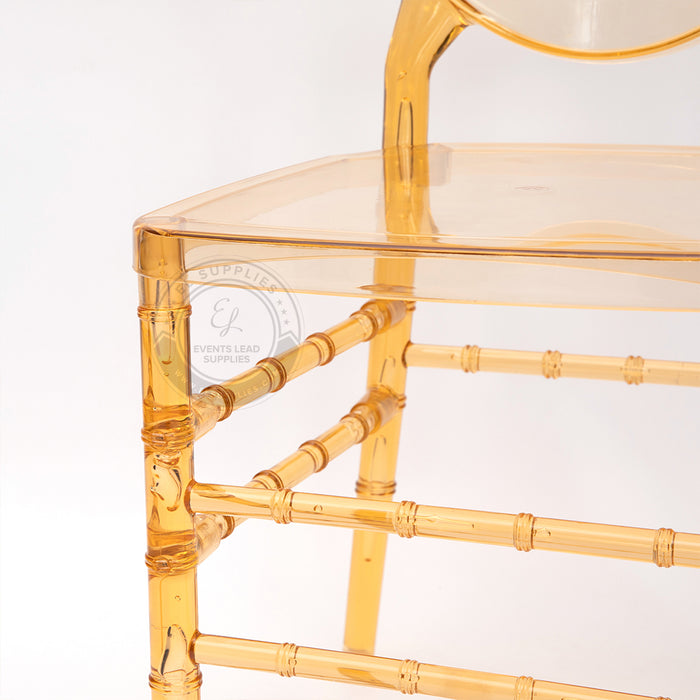 ALEXA O-Back Amber Resin Chair with Free Cushion