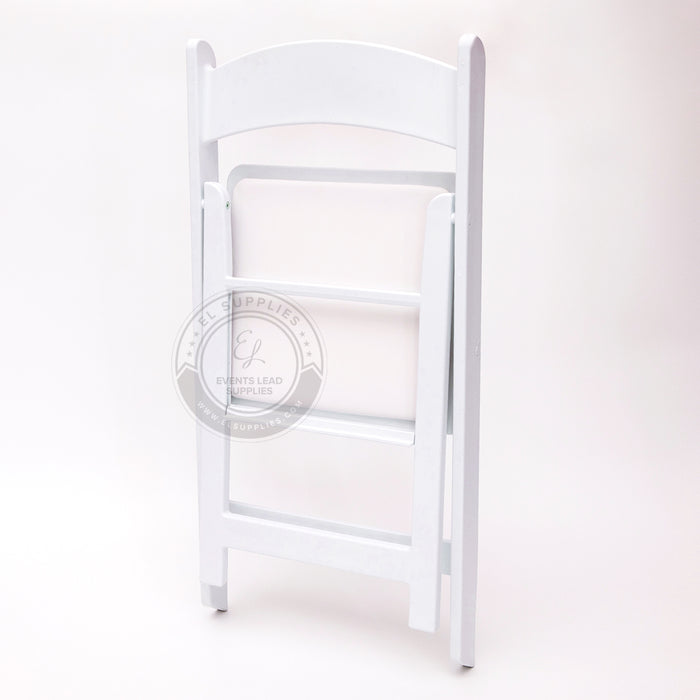 Folding Chair Resin White - Vinyl Cushion