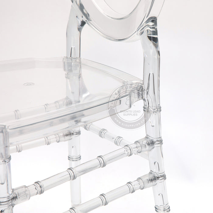 ALEXA O-Back Clear Resin Chair with Free Cushion