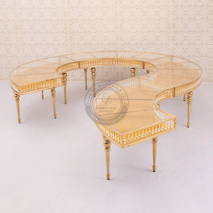 wedding & event dining table with a glass top