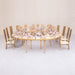 VEGA Serpentine Dining Table  with chairs - Gold with White Top for wedding events