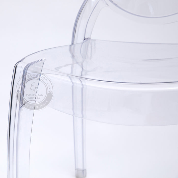 SOPHIA Clear Resin Oval Back Wide Seat Ghost Chair