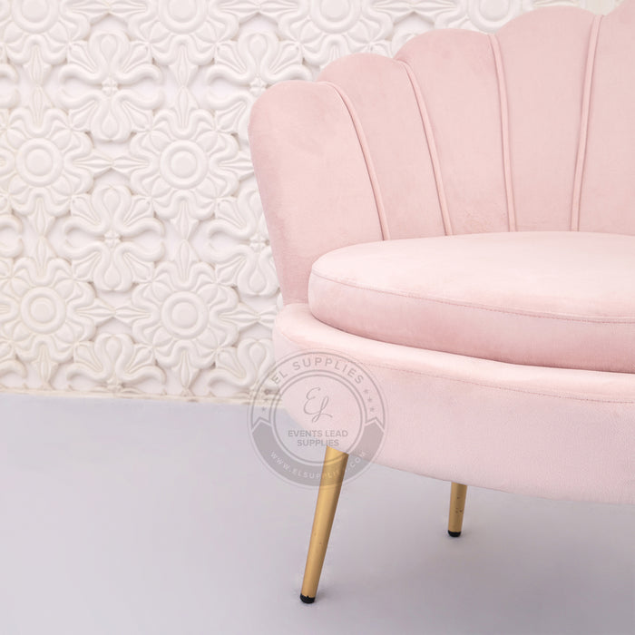 LULU Velvet Barrel Chair - Blush Pink