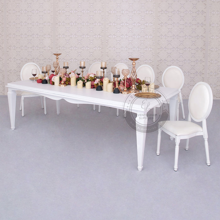 APRICUS White 8-foot Dining Table
