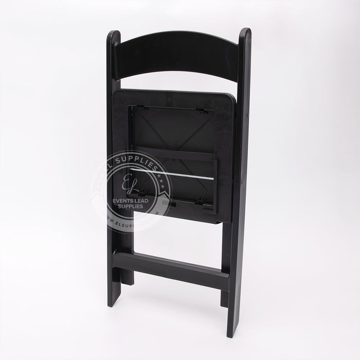 Folding Chair Resin Black - Vinyl Cushion