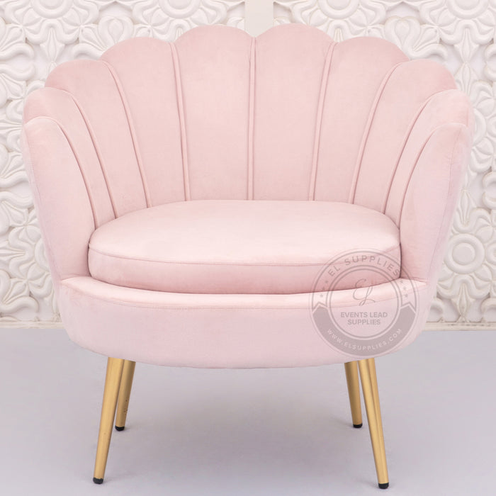 LULU Velvet Barrel Chair - Blush Pink